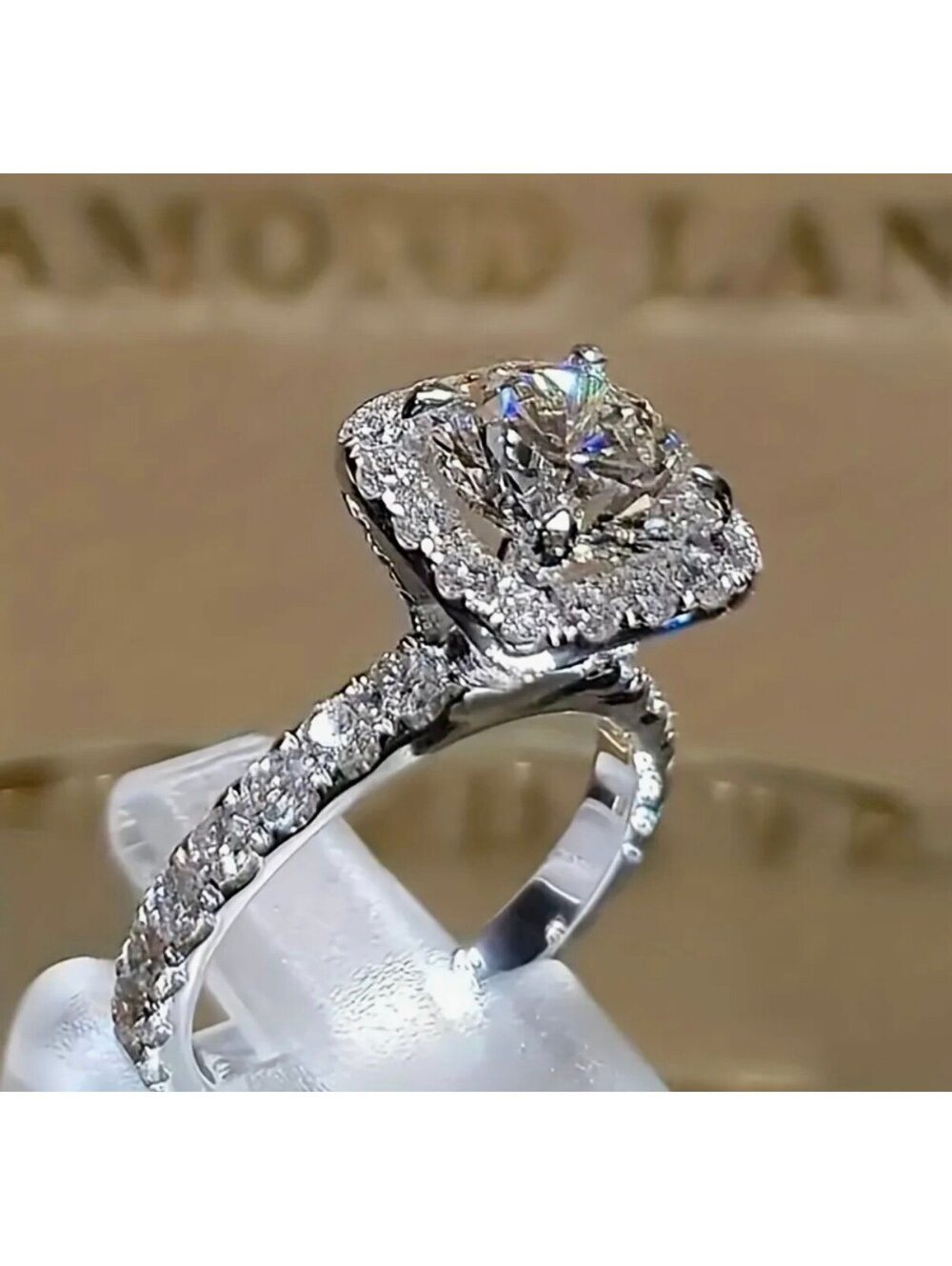 New - Beautiful - Engagement Style - White K Cubic Zirconia Ring - Size 7